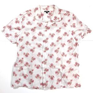 Express Classic Fit Floral‎ Linen Button Short Sleeve Shirt  Men's Size XL